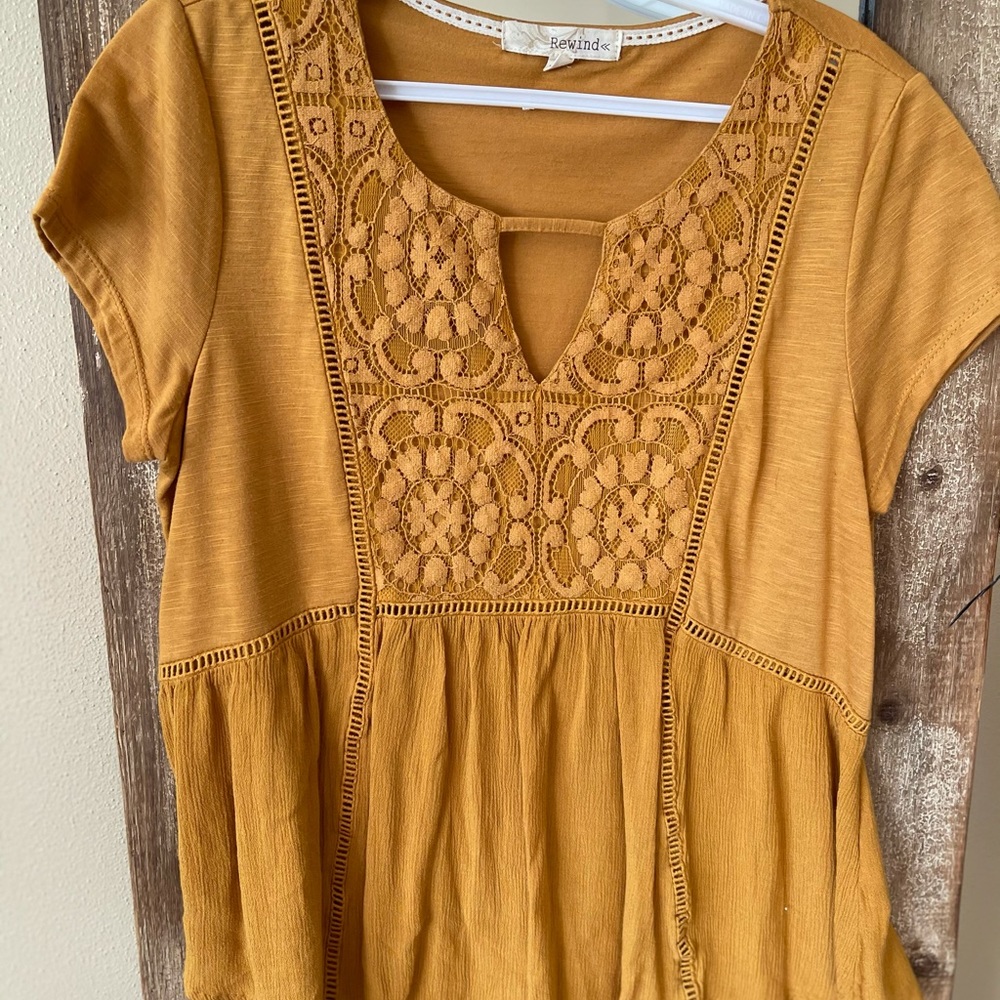 Mustard lace top